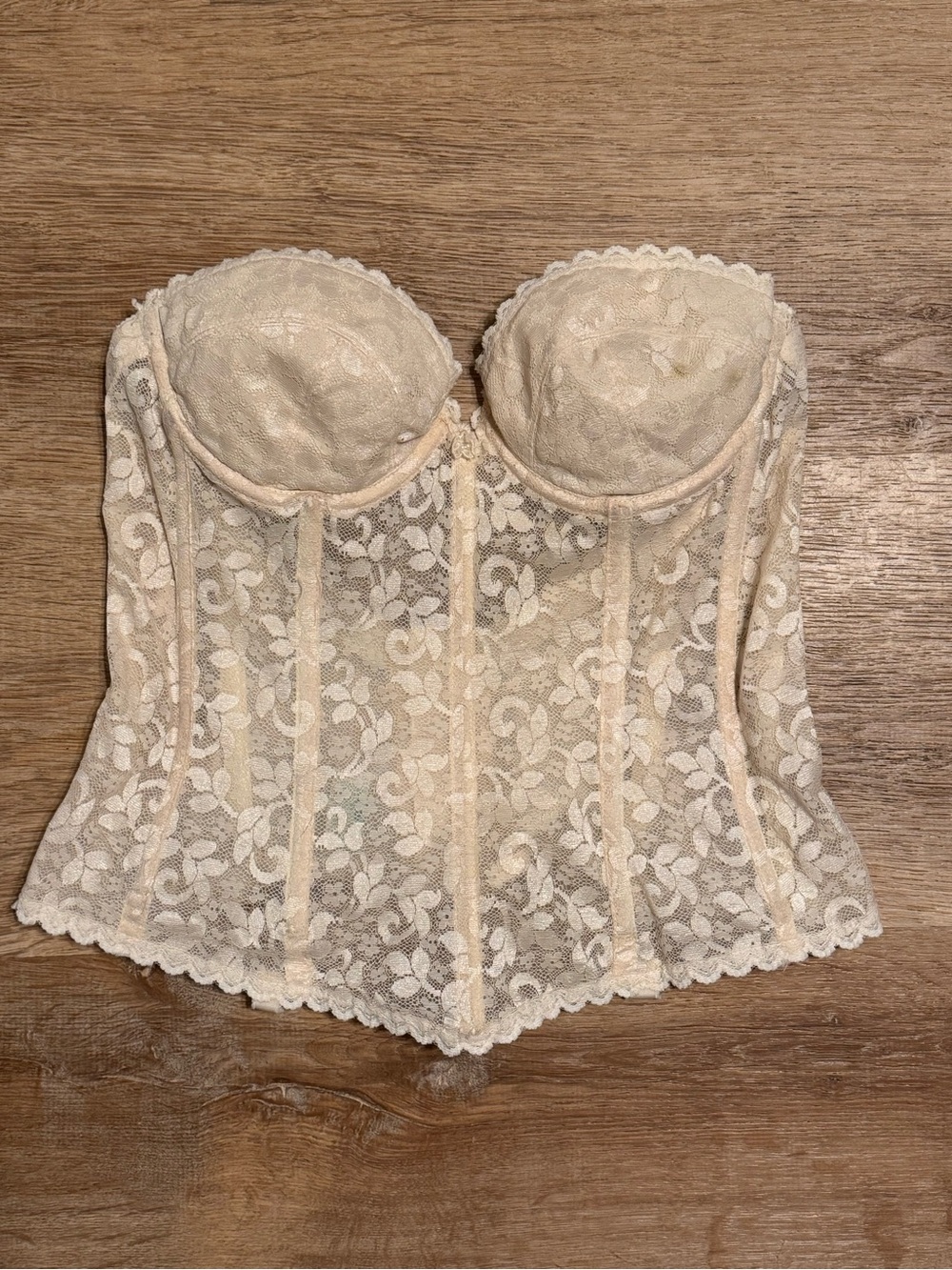 Strapless Lace Bustier Corset in Cream